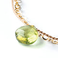 August Peridot Gold and Silk Birthstone Bracelet