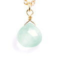 Sea Glass Chalcedony Pendant Necklace