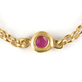 July Ruby Birthstone Chain Link Bracelet