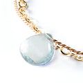March Aquamarine Gold and Silk Birthstone Bracelet