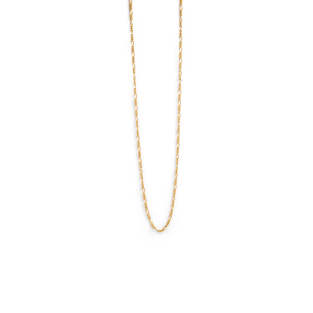 Layering Gold Chain Necklace, Sofia. A gold fill figaro chain, 17-19 inch adjustable length. Proudly designed in Devon & handcrafted by our Wanderlust Life jewellery makers in the UK.