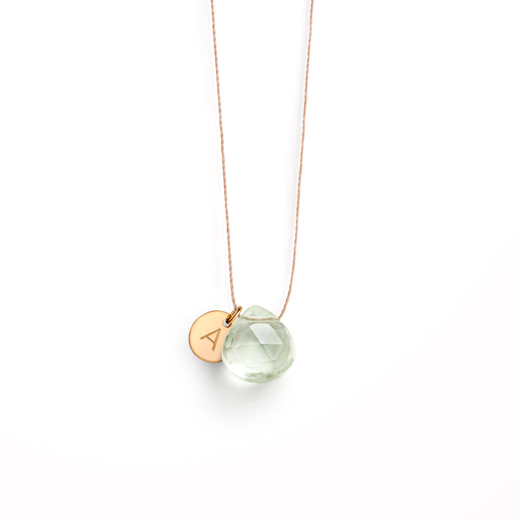 Mint Green Amethyst Fine Cord Necklace