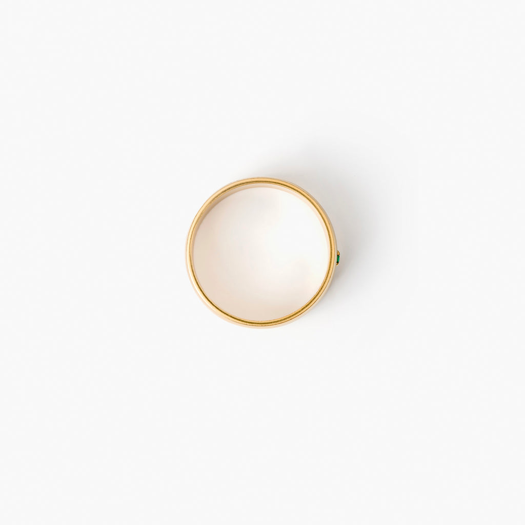 Above view of Sigaro band ring. Designed in Devon and handcrafted by our Wanderlust Life Global Artisan Partners using 14k gold vermeil and semi-precious gemstones.