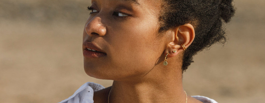 Birthstone Creole Hoop Earrings