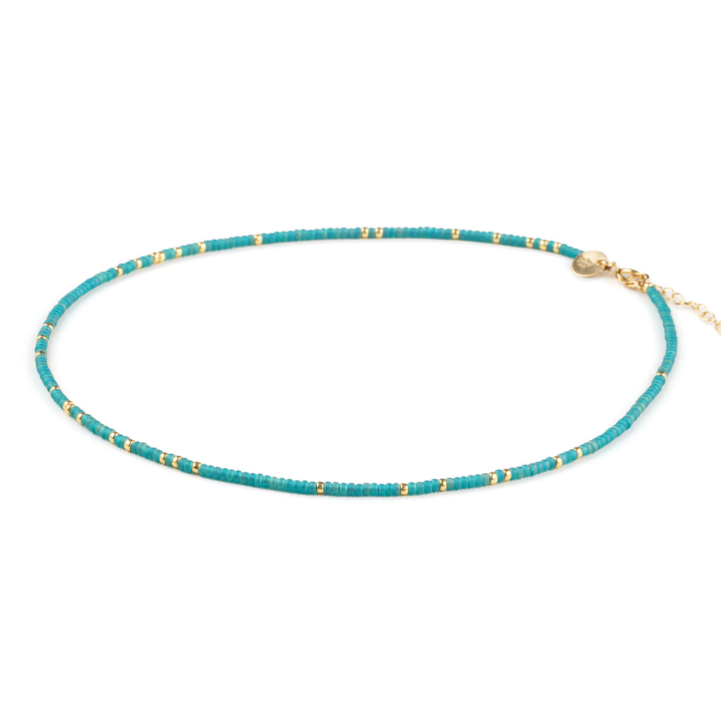 Aqua Tide Beaded Necklace