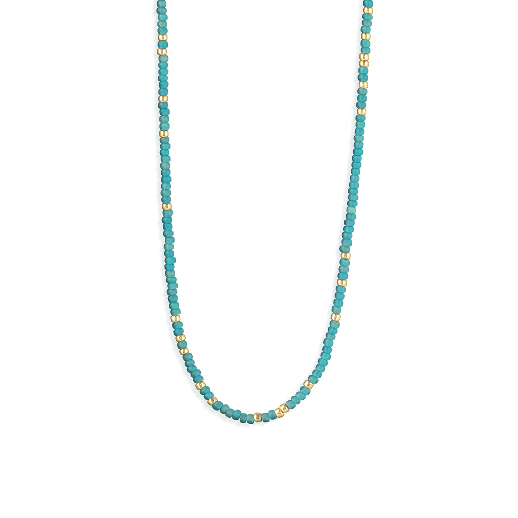 Aqua Tide Beaded Necklace