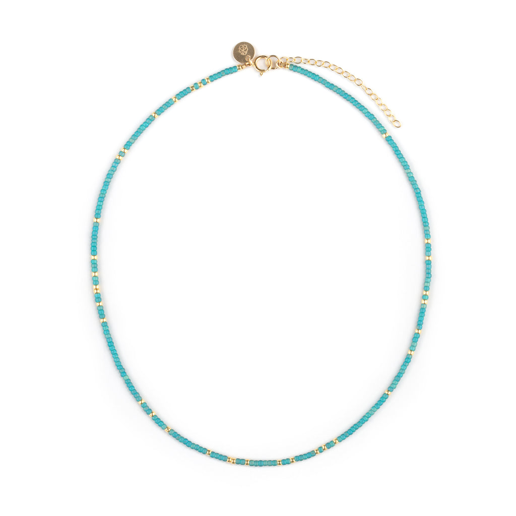 Aqua Tide Beaded Necklace