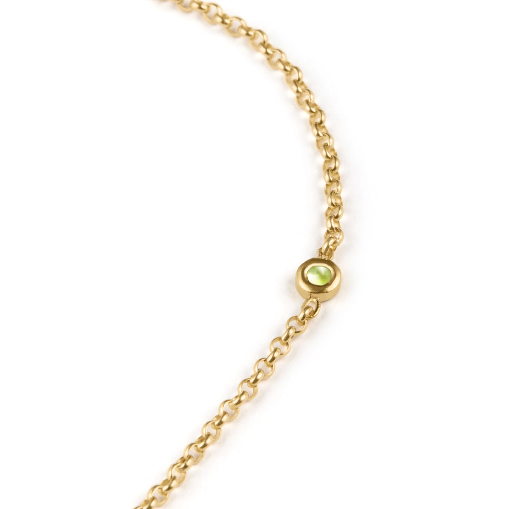 August Peridot Birthstone Chain Link Bracelet