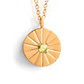August Peridot Mini Sundial Birthstone Necklace