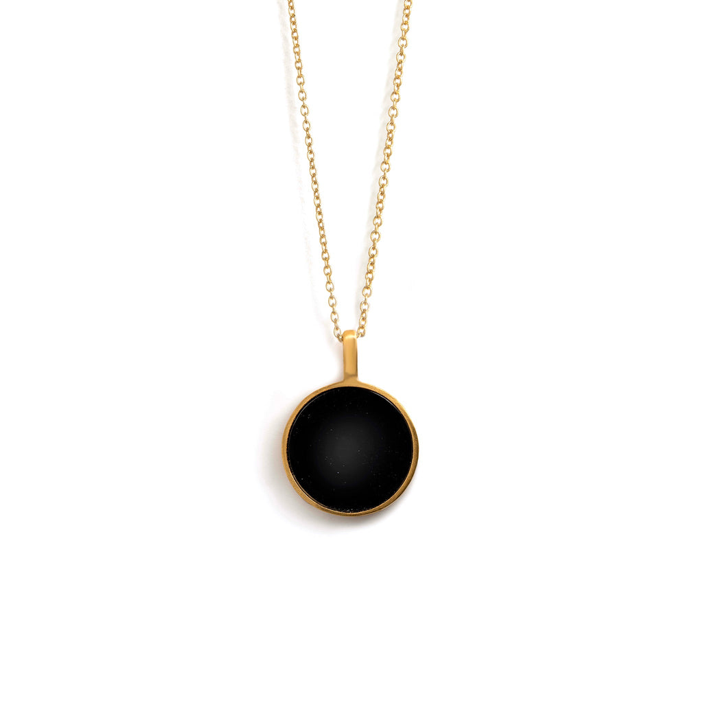 Black Onyx Porthole Necklace