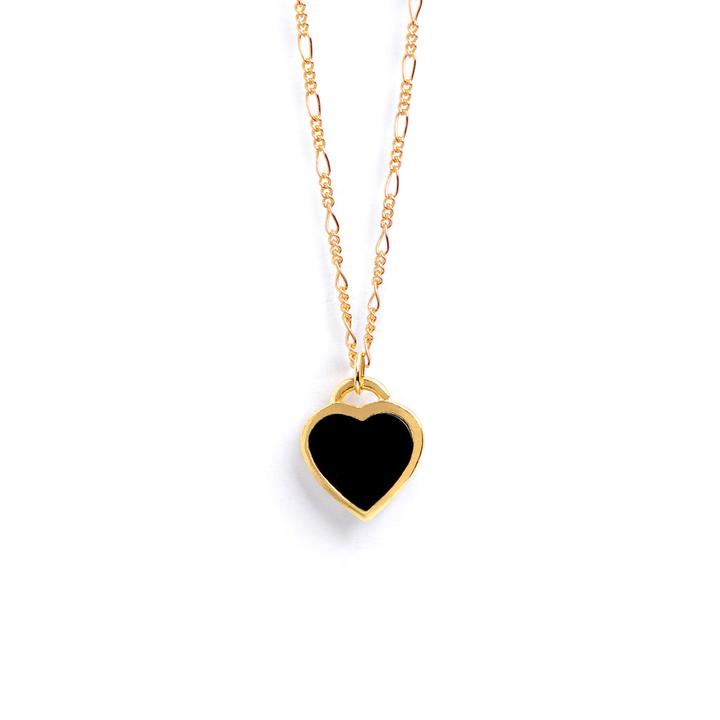 Engravable Black Onyx Queen of Hearts Necklace