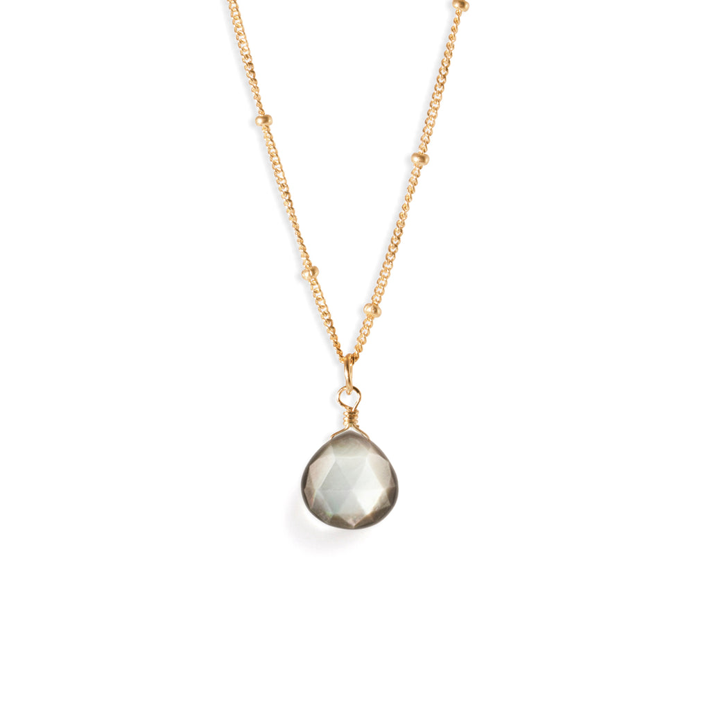 Black Mother of Pearl Pendant Necklace