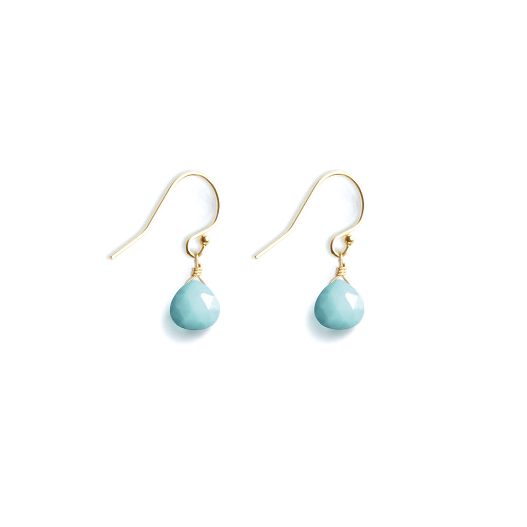 Wanderlust Life Isla drop earring. Turquoise Isla drop earring. Drop earrings featuring semi precious turquoise gemstones. Proudly designed in Devon & handcrafted by our Wanderlust Life jewellery makers in the UK