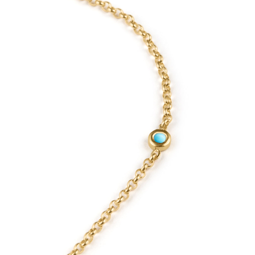 December Turquoise Birthstone Chain Link Bracelet