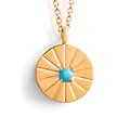 December Turquoise Mini Sundial Birthstone Necklace