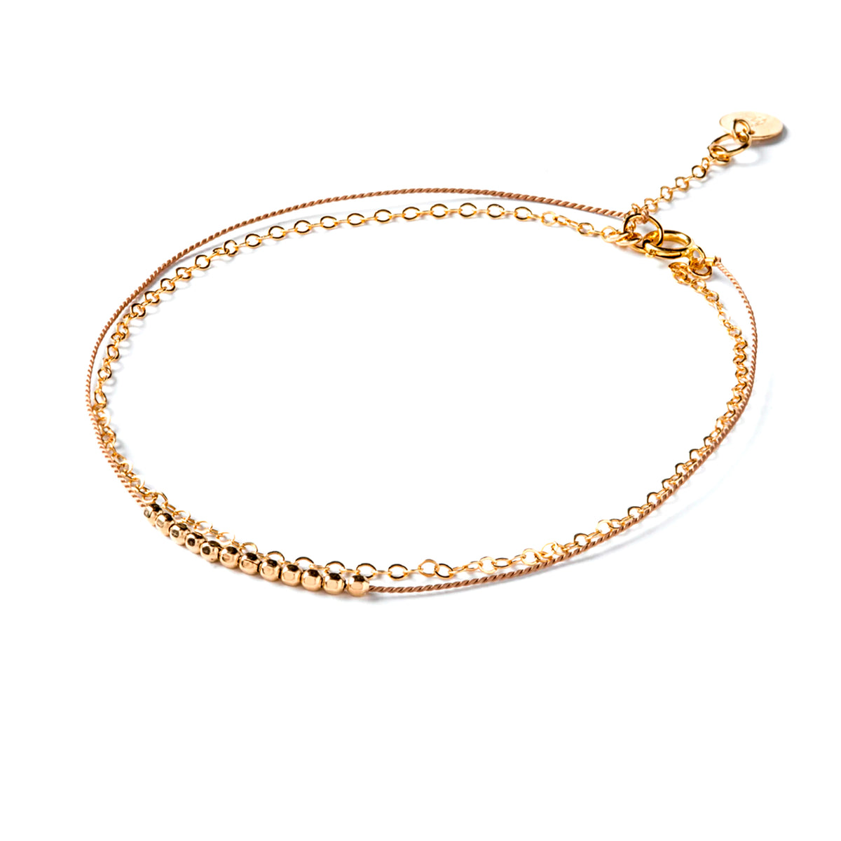 Beaded Gold and Silk Anklet | Wanderlust Life