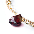 January Garnet Gold and Silk Birthstone Bracelet