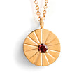 January Garnet Mini Sundial Birthstone Necklace