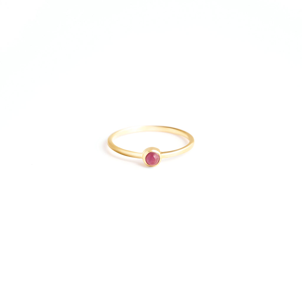 Wanderlust Life Birthstone Jewellery Collection. New July birthstone gold ring with semi precious ruby gemstone, the perfect gift of jewellery. Wanderlust Life handmade jewellery in the UK.
