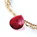 July Ruby Gold and Silk Birthstone Bracelet