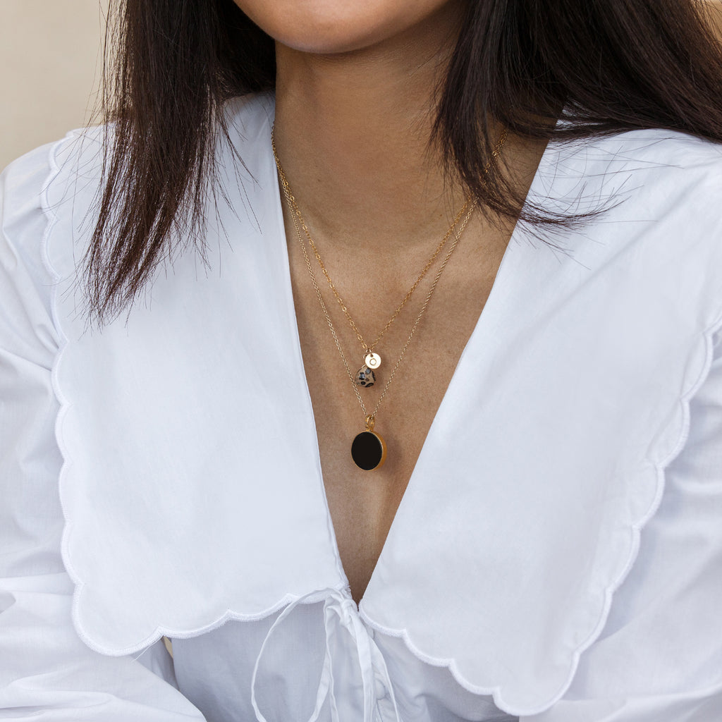 Black Onyx Porthole Necklace