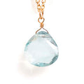 March Aquamarine Birthstone Pendant Necklace