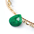 May Emerald Gold and Silk Birthstone Bracelet