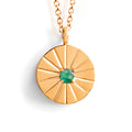 May Emerald Mini Sundial Birthstone Necklace