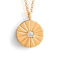 October Opal Mini Sundial Birthstone Necklace