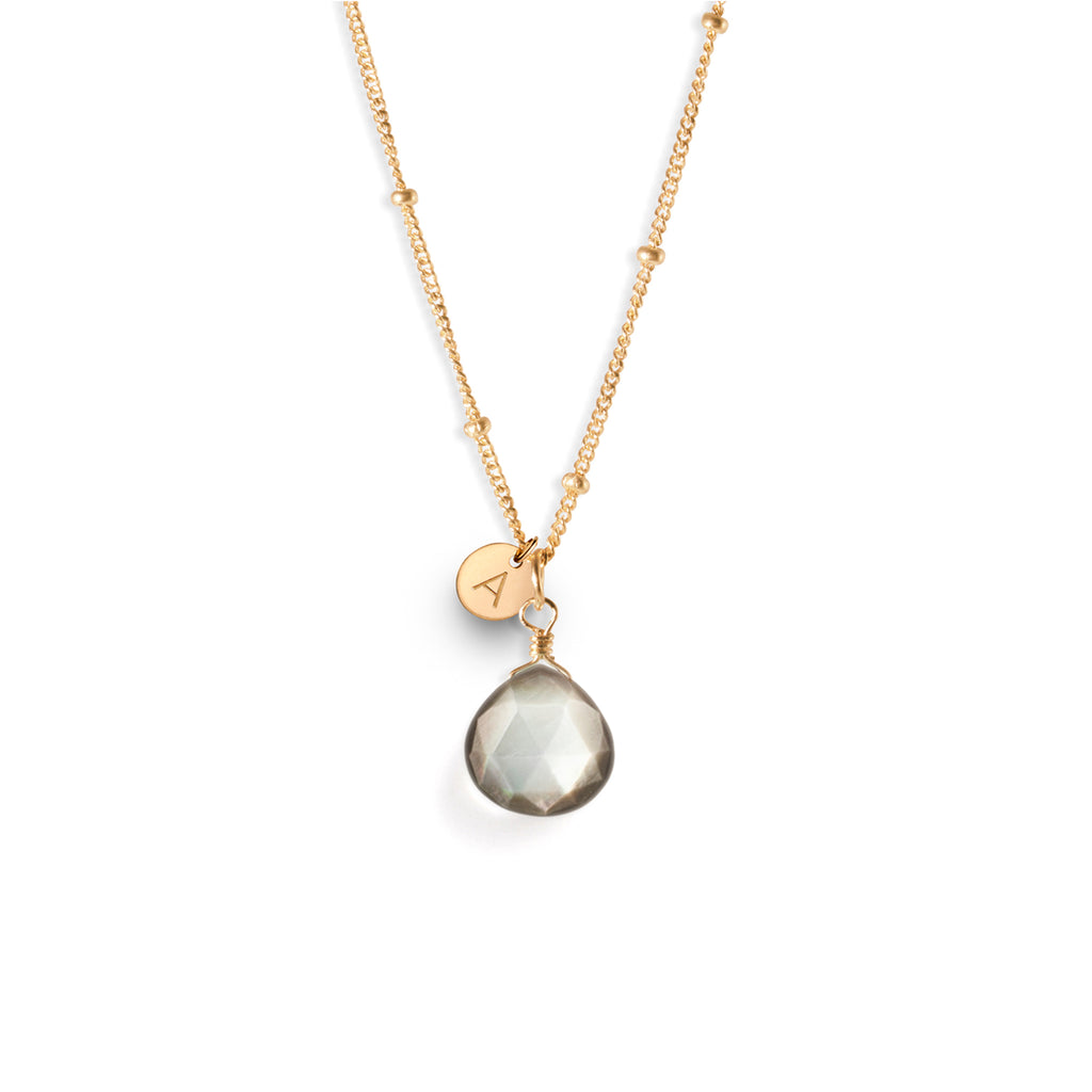 Black Mother of Pearl Pendant Necklace