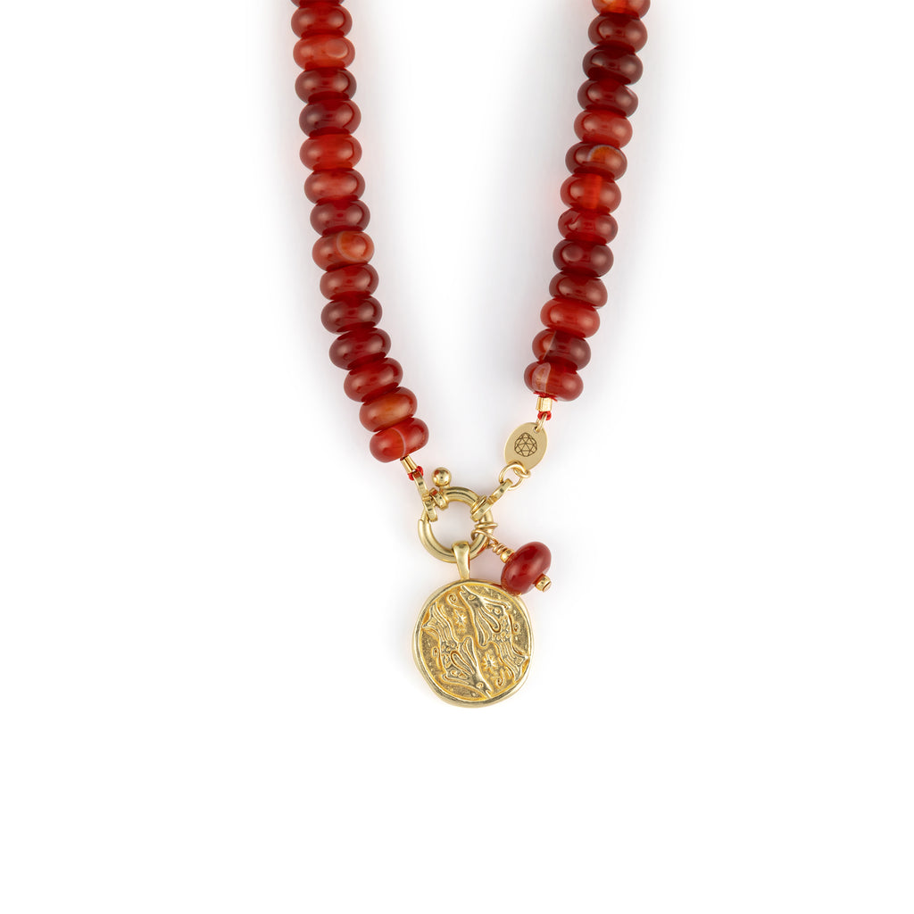 Engravable Pisces Zodiac Coin Pendant Necklace