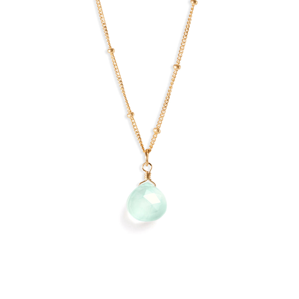 Sea Glass Chalcedony Pendant Necklace