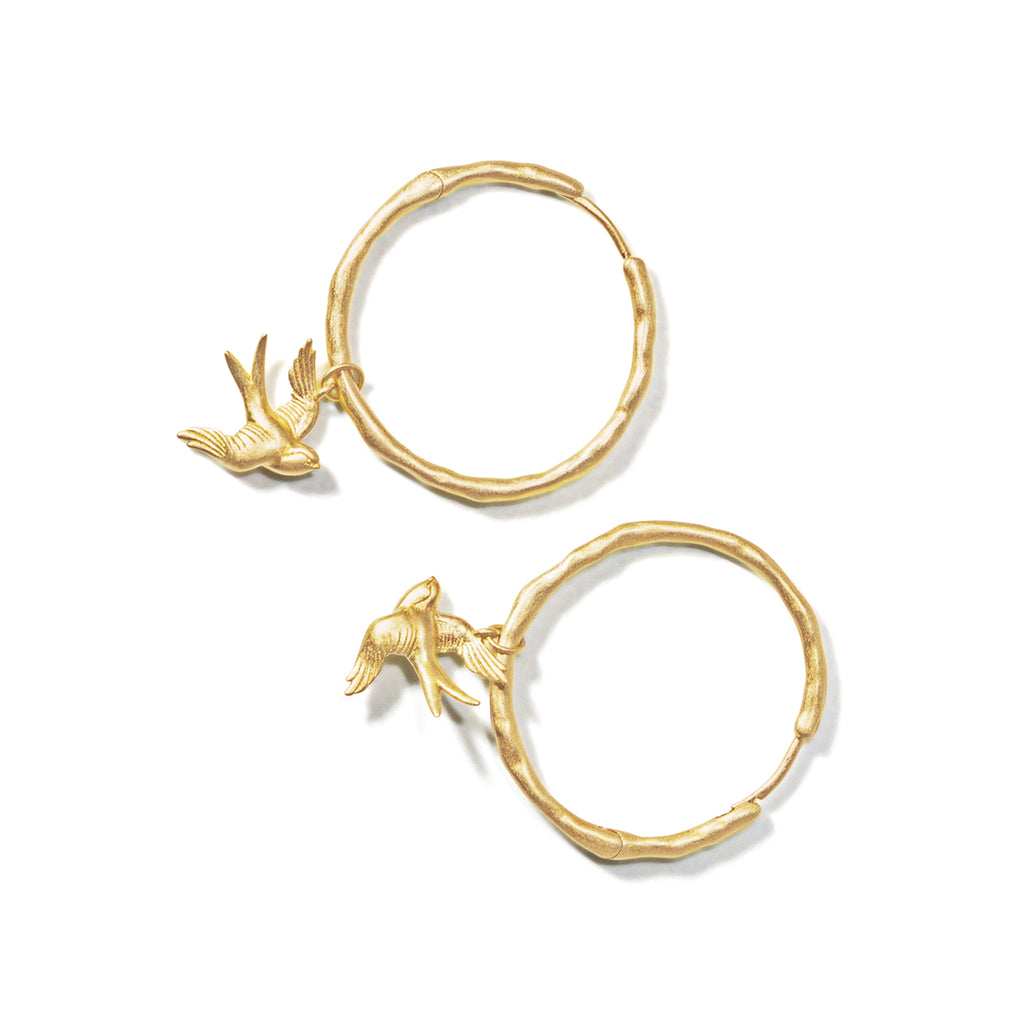 The Voyager Swallow Hoop Earrings