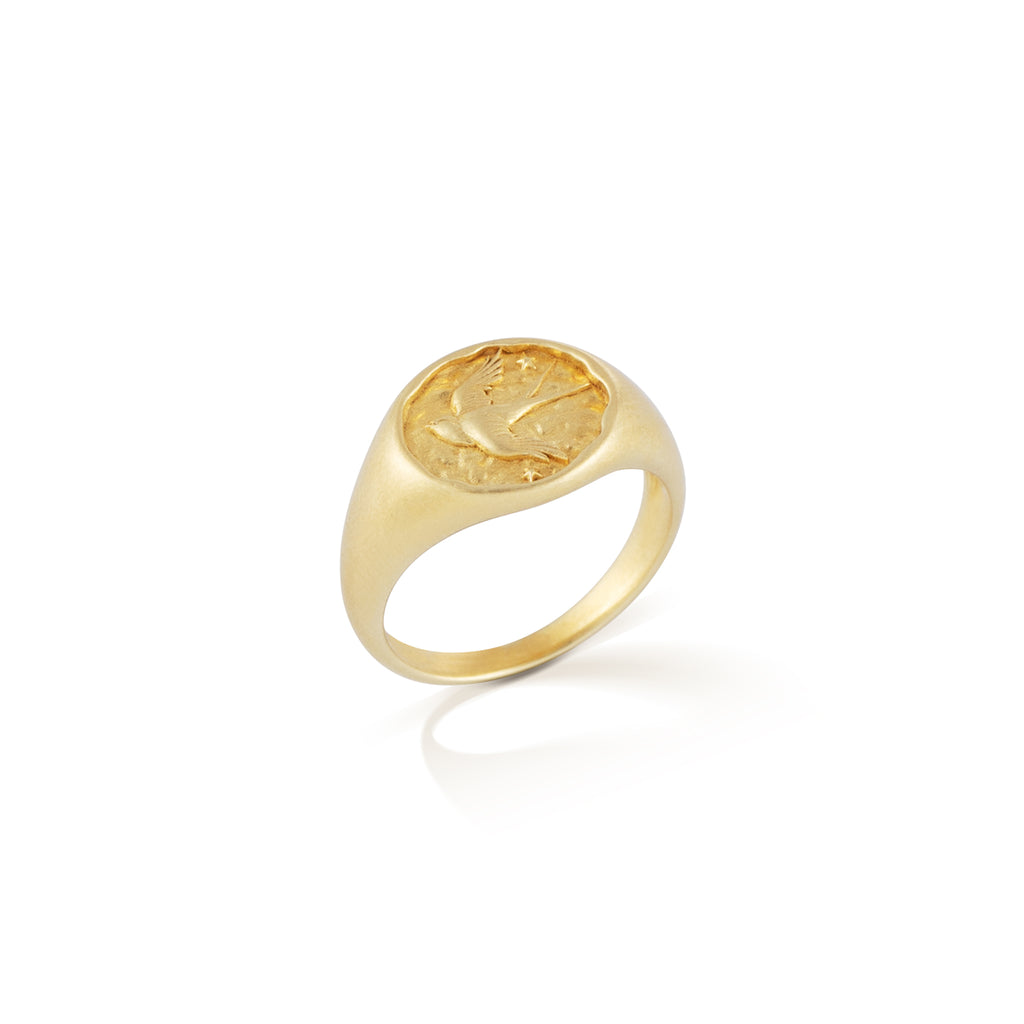 The Voyager Swallow Signet Ring