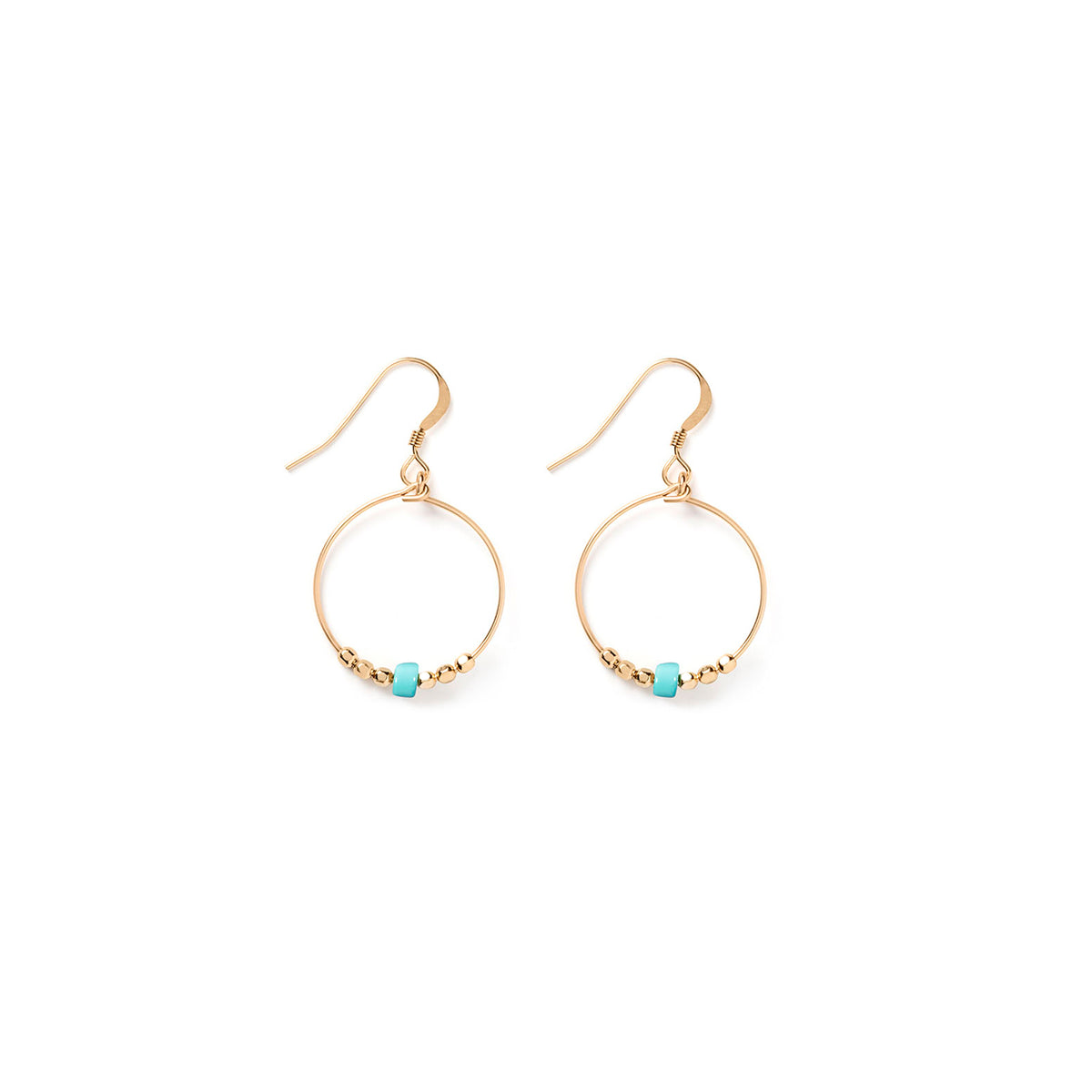 Turquoise Beaded Hoop Earrings