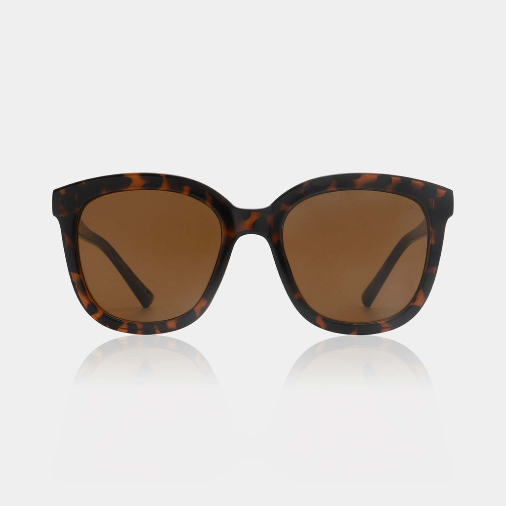 A sophisticated and oversized style with large lenses and brown tortoise frames.