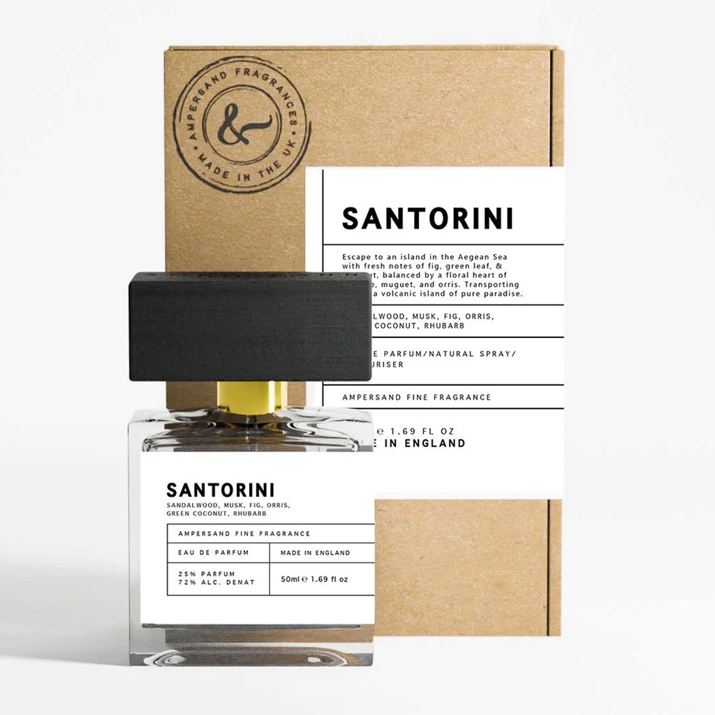 Perfume bottle in the scent Santorini by Ampersand Fragrances.