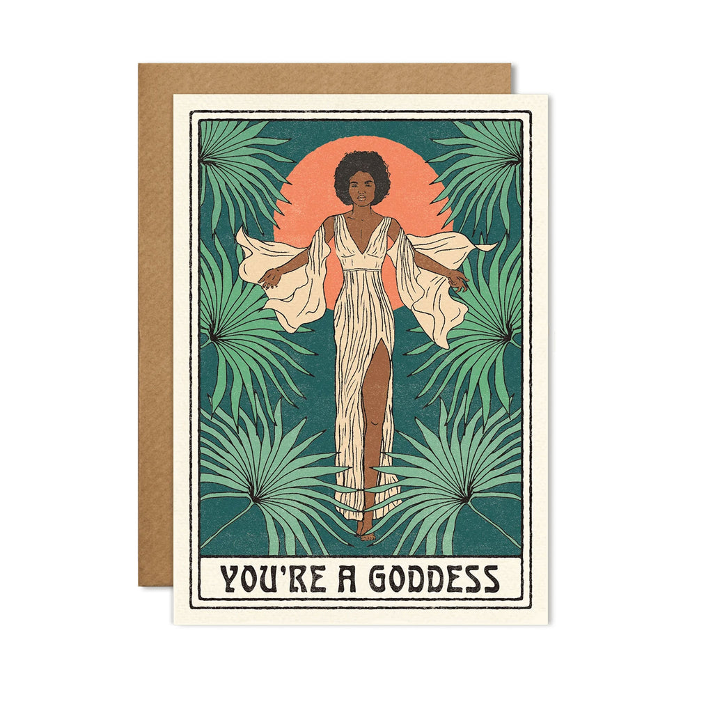 Cai & Jo You're a Goddess card. Colourful greetings card by london based brand Cai & Jo, now available at Wanderlust Life online and in-store from our Life Store.