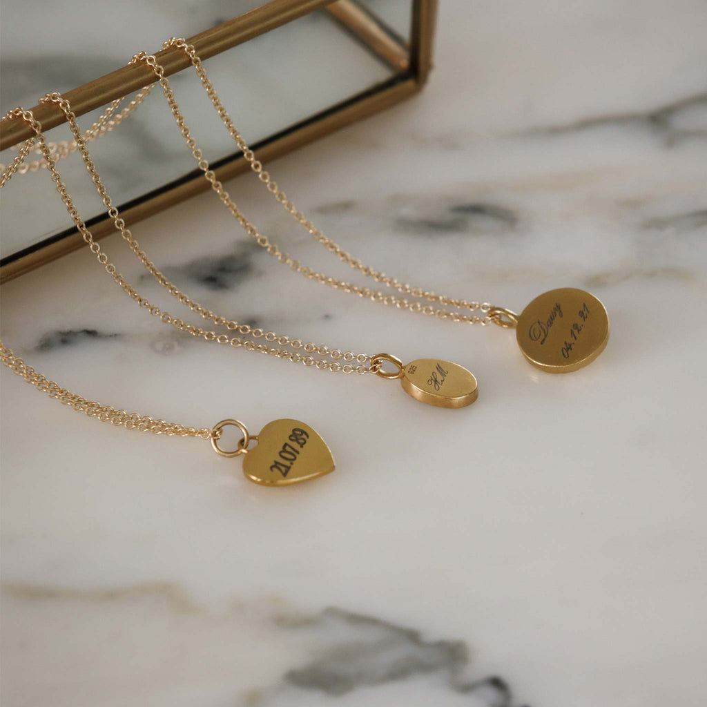 Embodying vintage vibes, a heart-shaped pendant features a rippled texture.

To mark a meaningful event, record a motto or leave a little love note you can engrave on the reverse of this pendant with complimentary engraving.