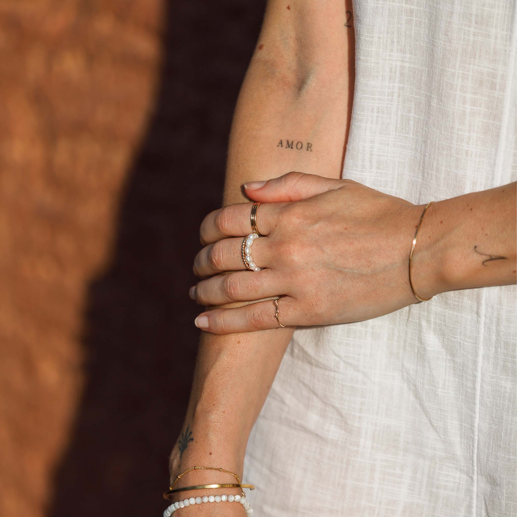 Mirage Hammered Gold Fine Band Ring