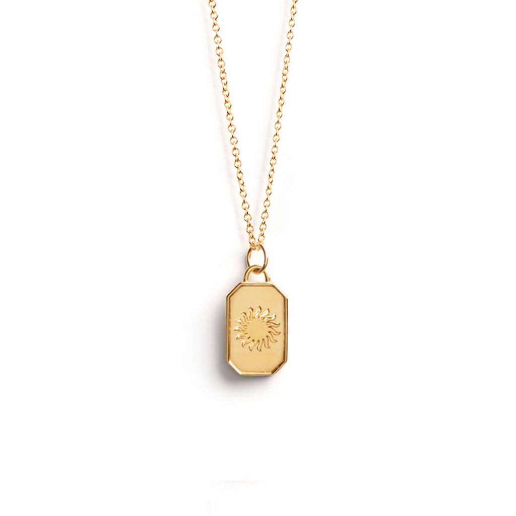 14K Yellow Gold Octagon Charm Necklace