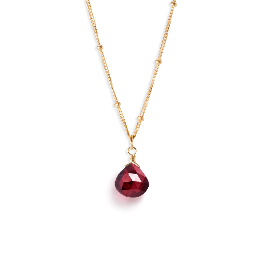 January Garnet Birthstone Pendant Necklace