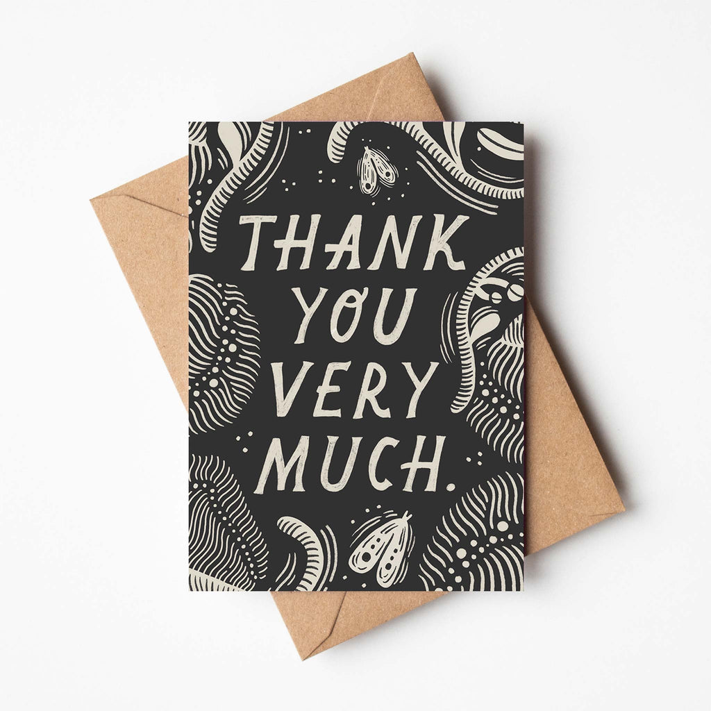 A minimal and contemporary Thank You card, designed by Lauren Marina.