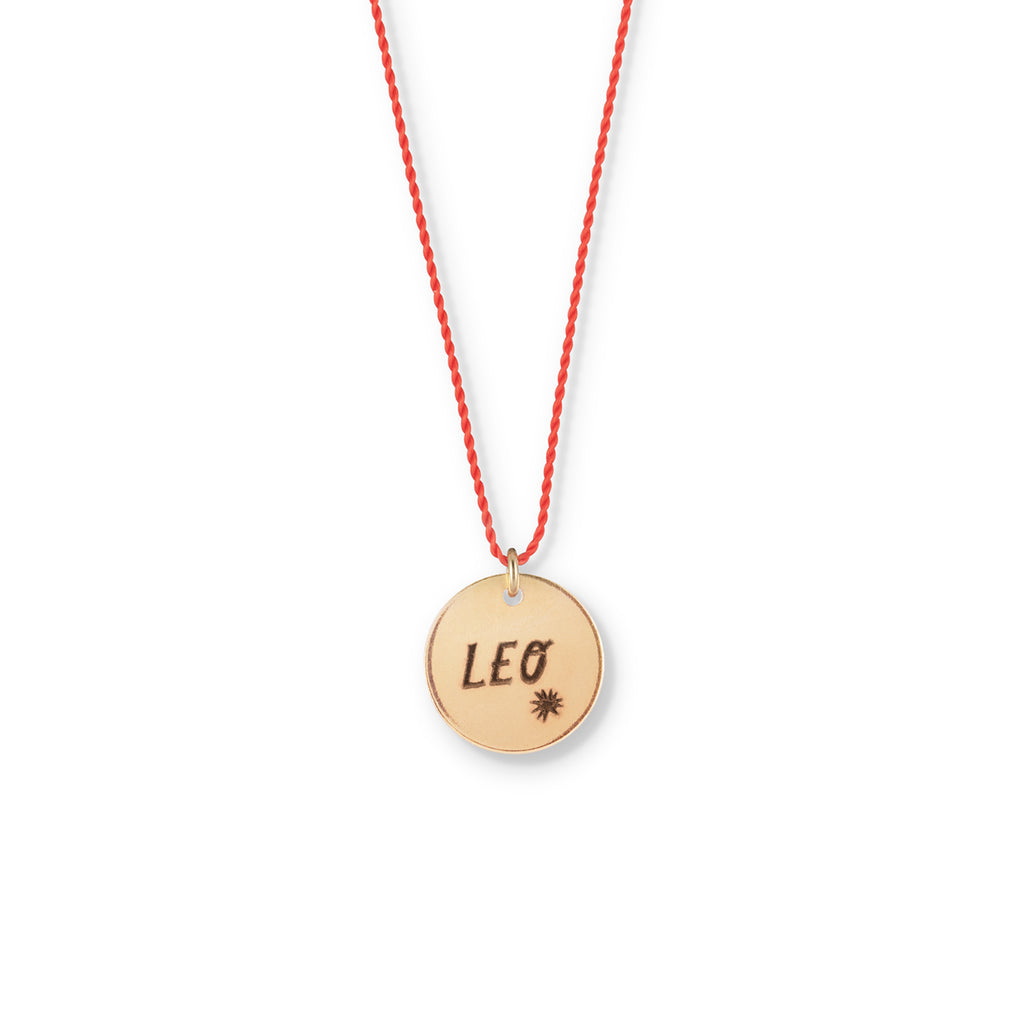 Leo Zodiac Red Silk Cord Necklace - Main Image