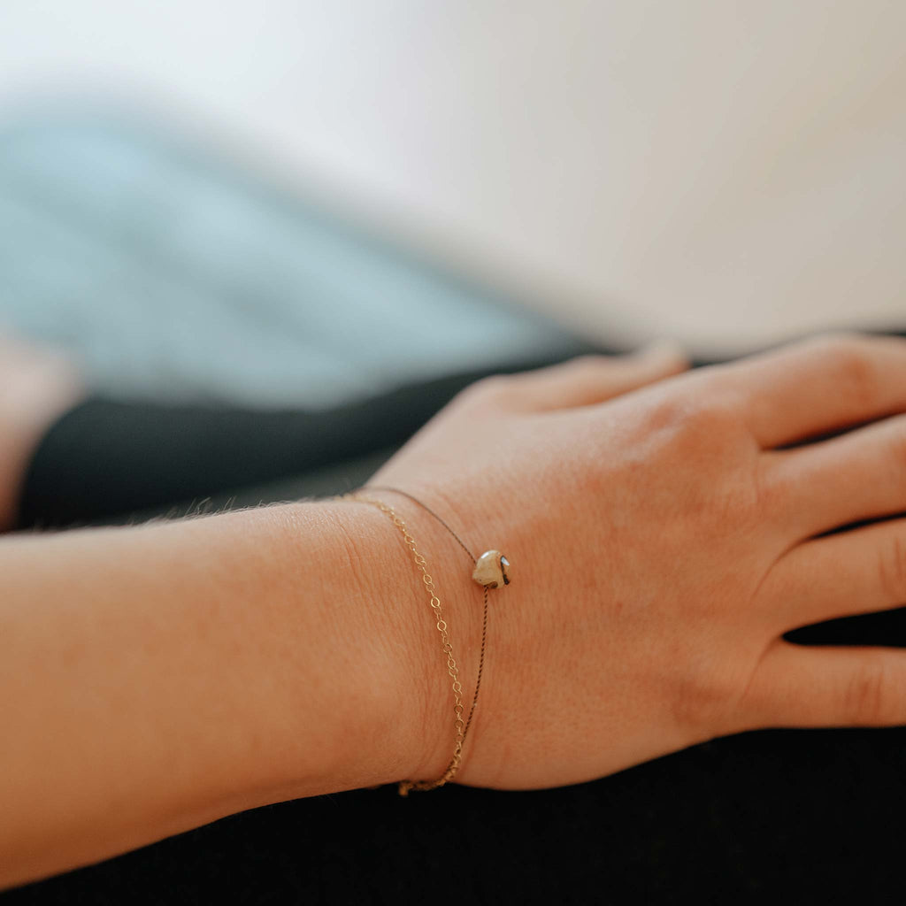 Leopard Jasper Gold and Silk Bracelet