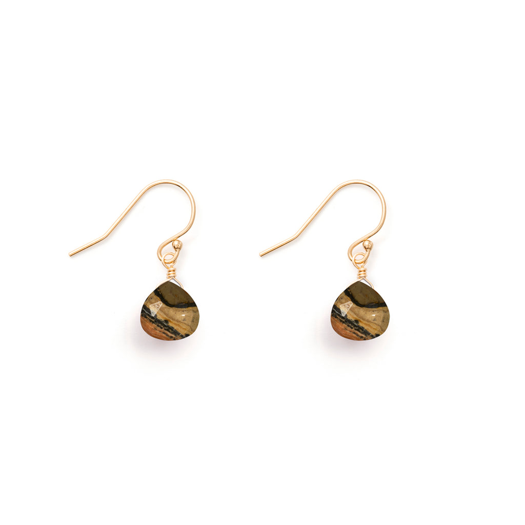 Leopard Jasper in our signature faceted shape hangs from a minimalist gold ear wire for an effortless, laid-back look.