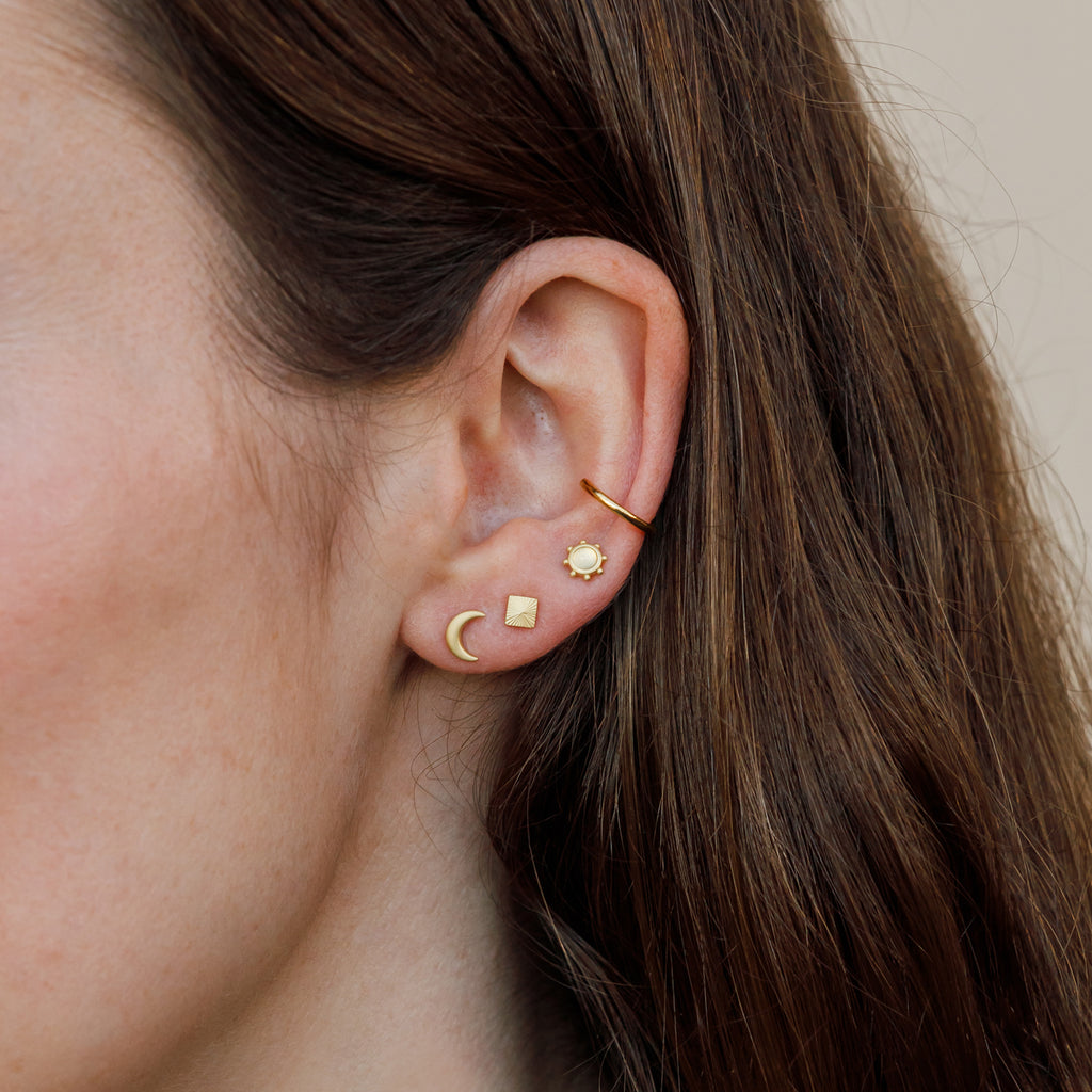 Luna Gold Stud Earrings