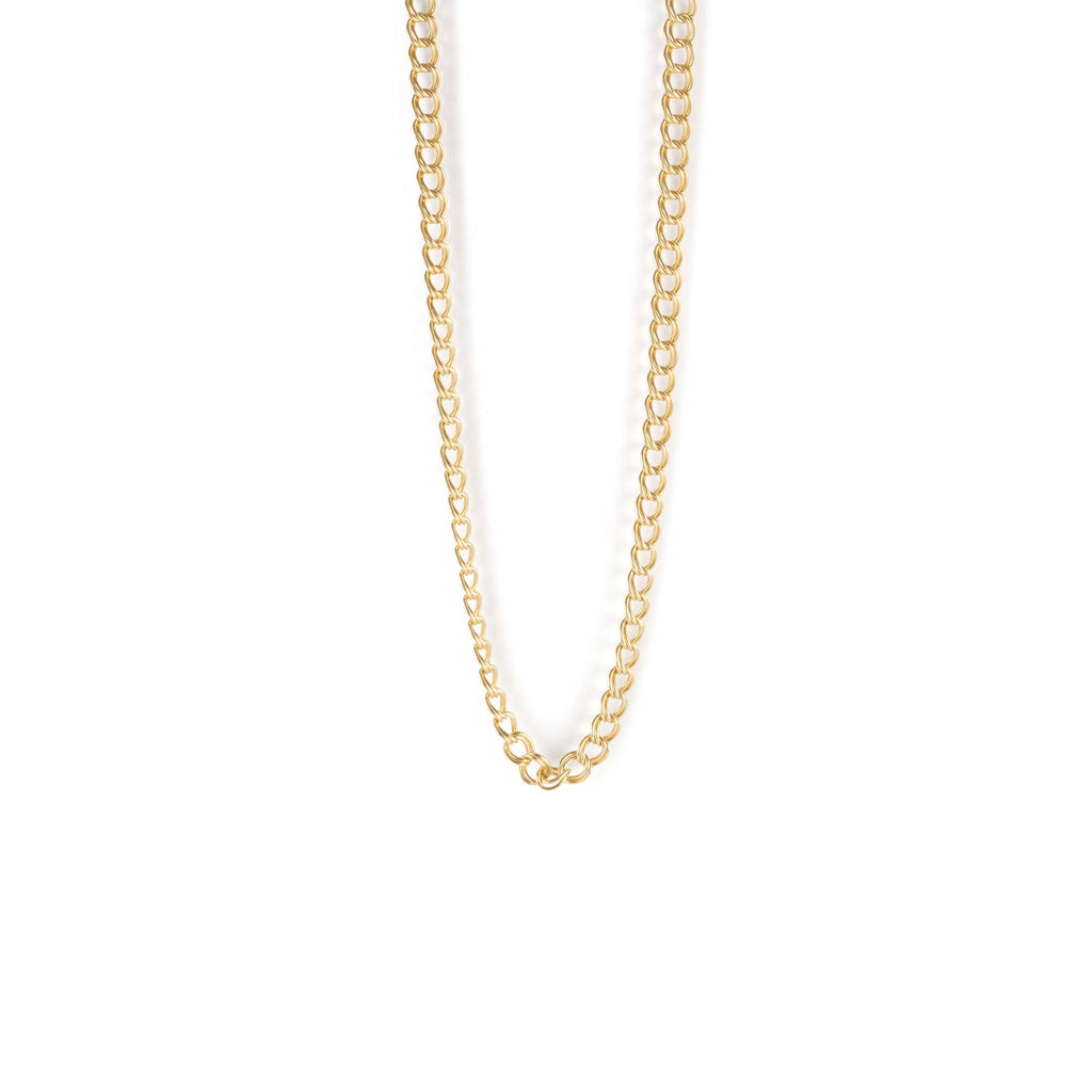 The Morgan Necklace is forged with doubled up curb chain links, creating a textured, statement chain.