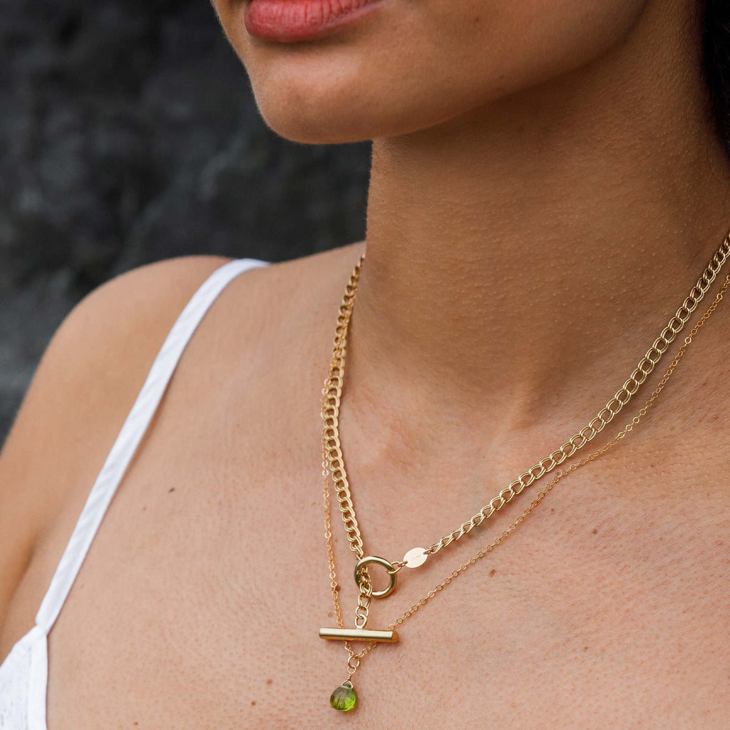 August Peridot Birthstone Pendant Necklace