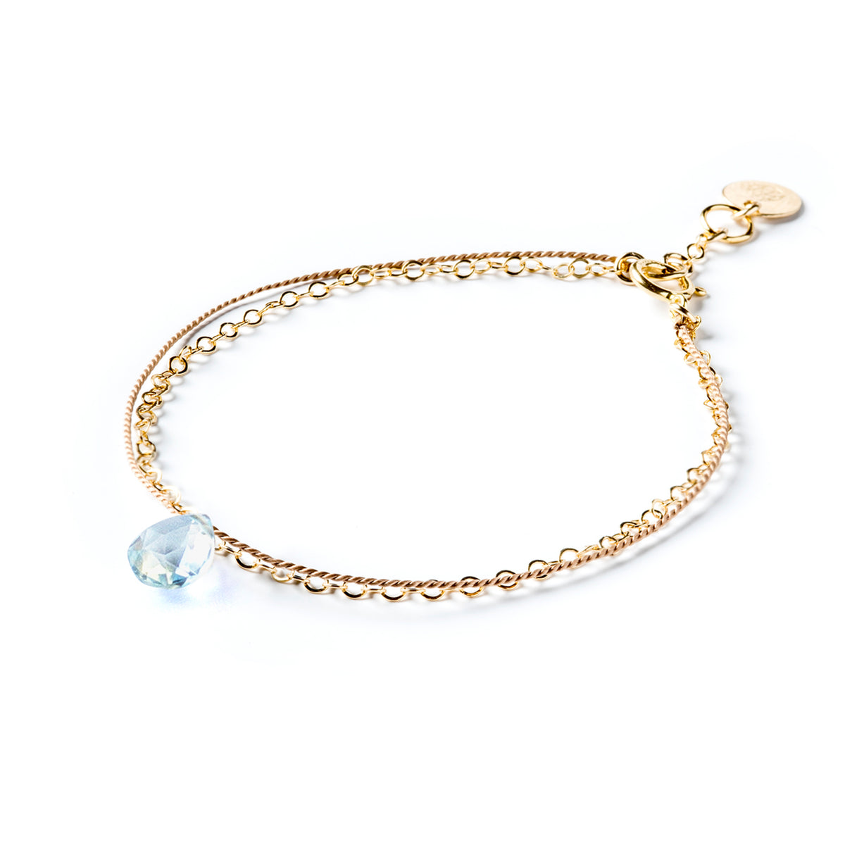 November Topaz Gold and Silk Birthstone Bracelet